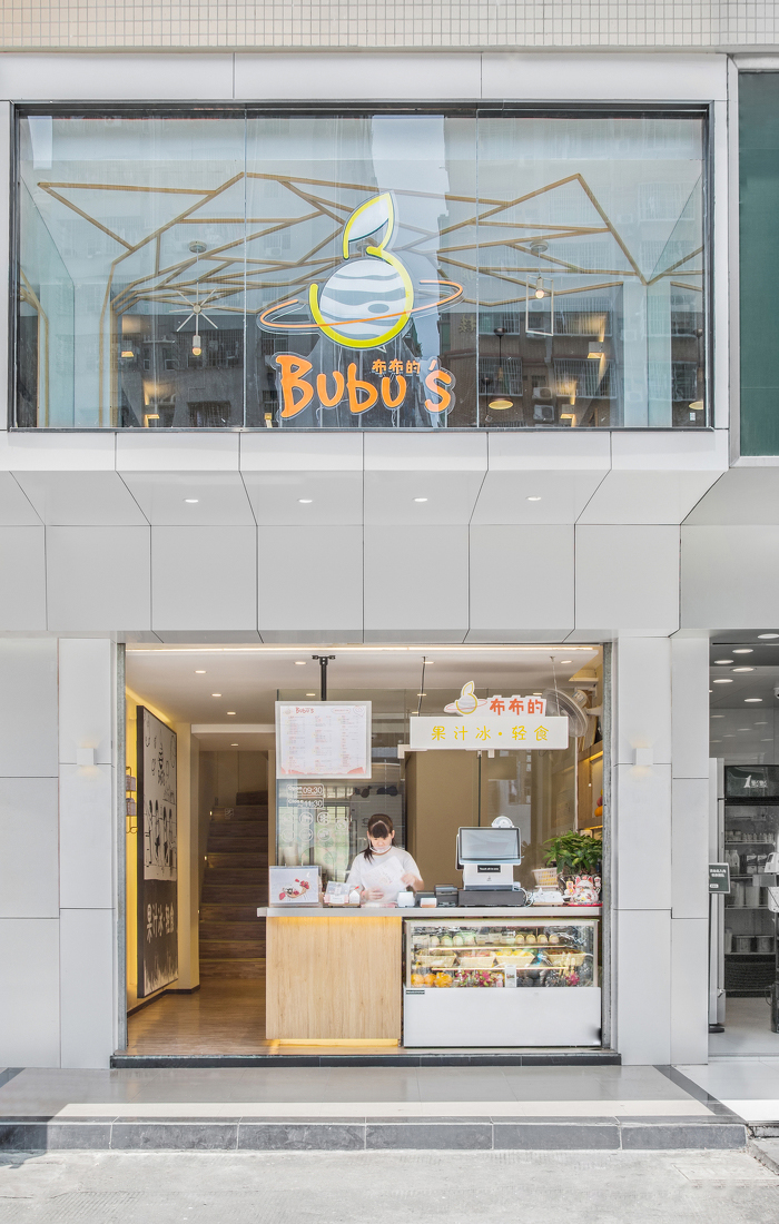 人氣奶茶店門頭裝修實(shí)景圖