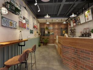 30平米工業(yè)風(fēng)小吃店裝修效果圖