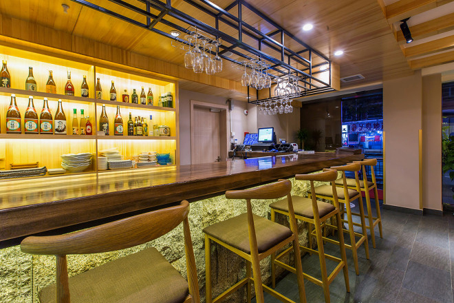 日式料理店吧臺(tái)裝修效果圖