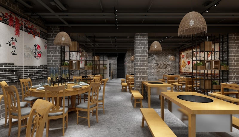 小吃店桌椅裝修圖