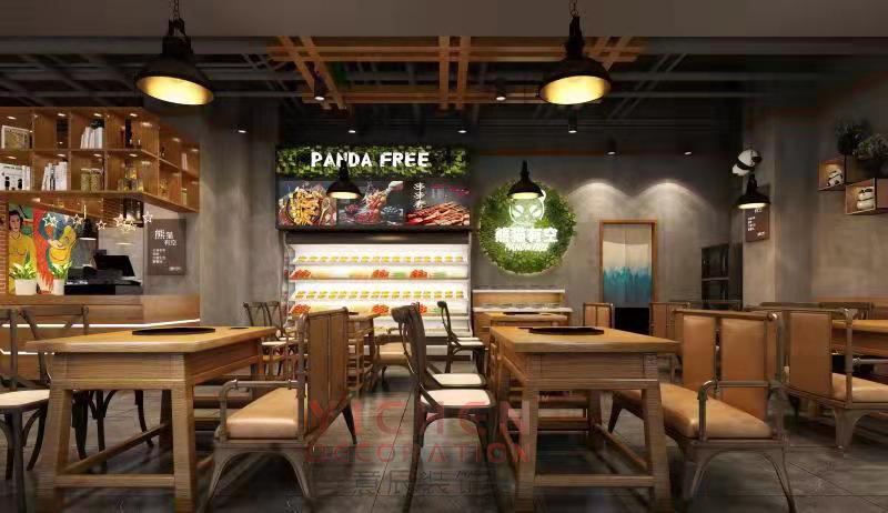長沙熊貓有空火鍋串串店用餐區(qū)裝修