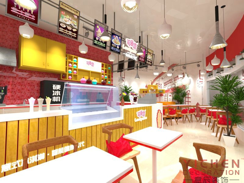 可愛雪甜品店室內(nèi)裝修設計