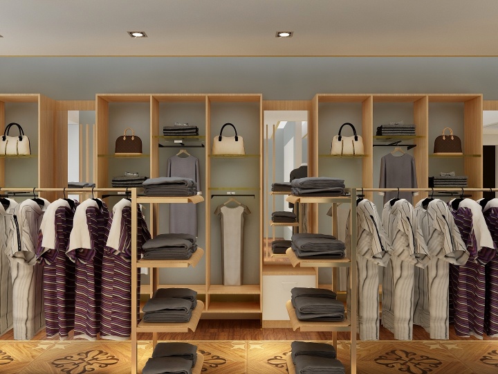 現(xiàn)代簡約美容服裝店-衣服區(qū)