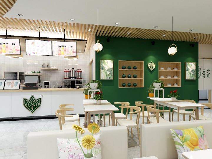 日式奶茶店設(shè)計(jì)裝修圖