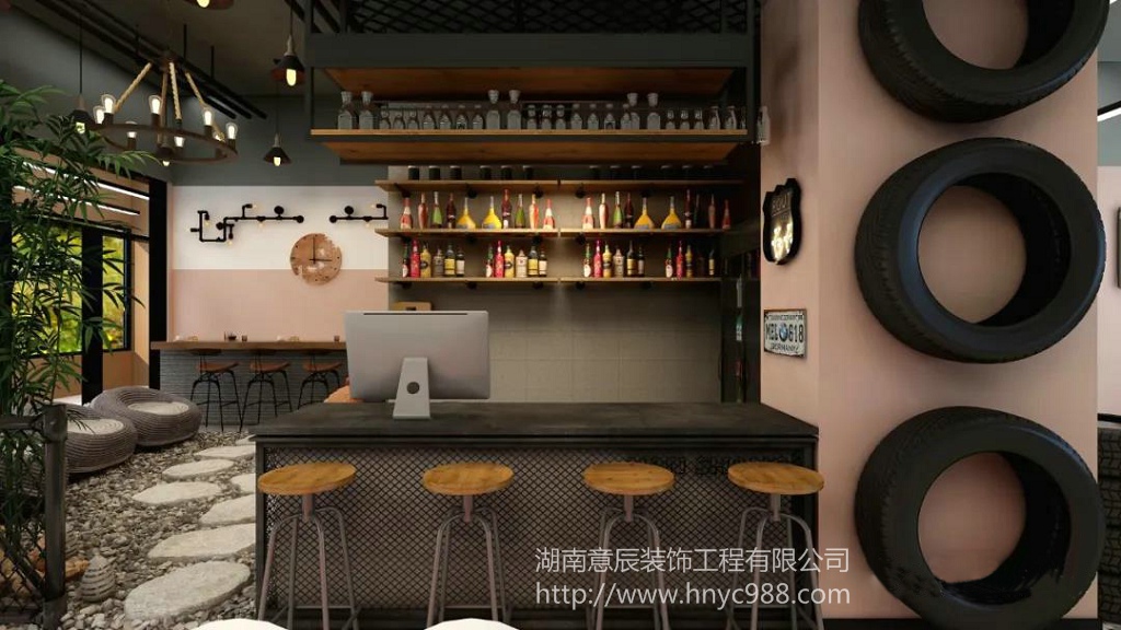工業(yè)風健身房前臺設計