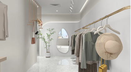 105現(xiàn)代簡約服裝店設(shè)計裝修