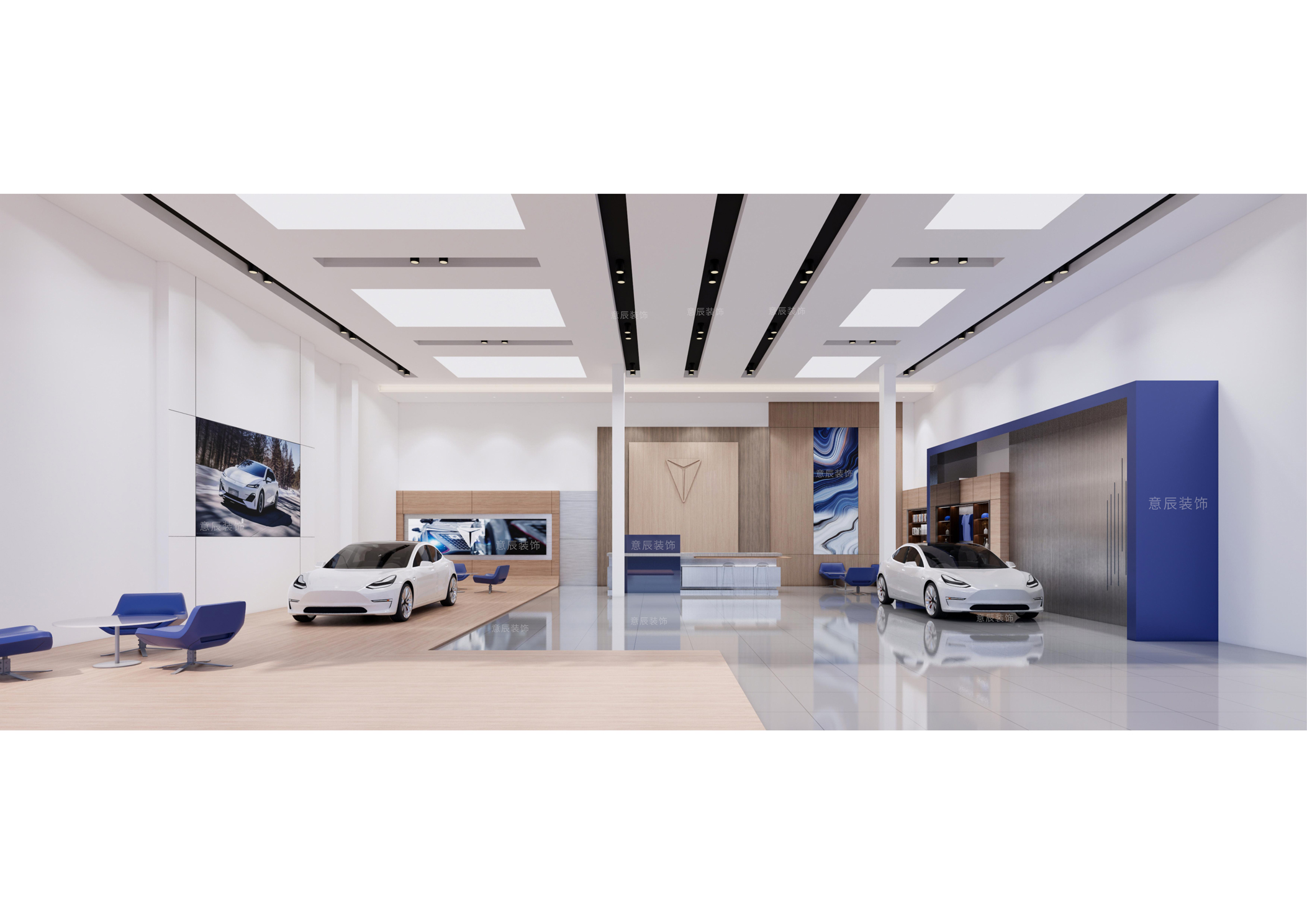 深藍(lán)汽車4S店裝修設(shè)計-展示區(qū)